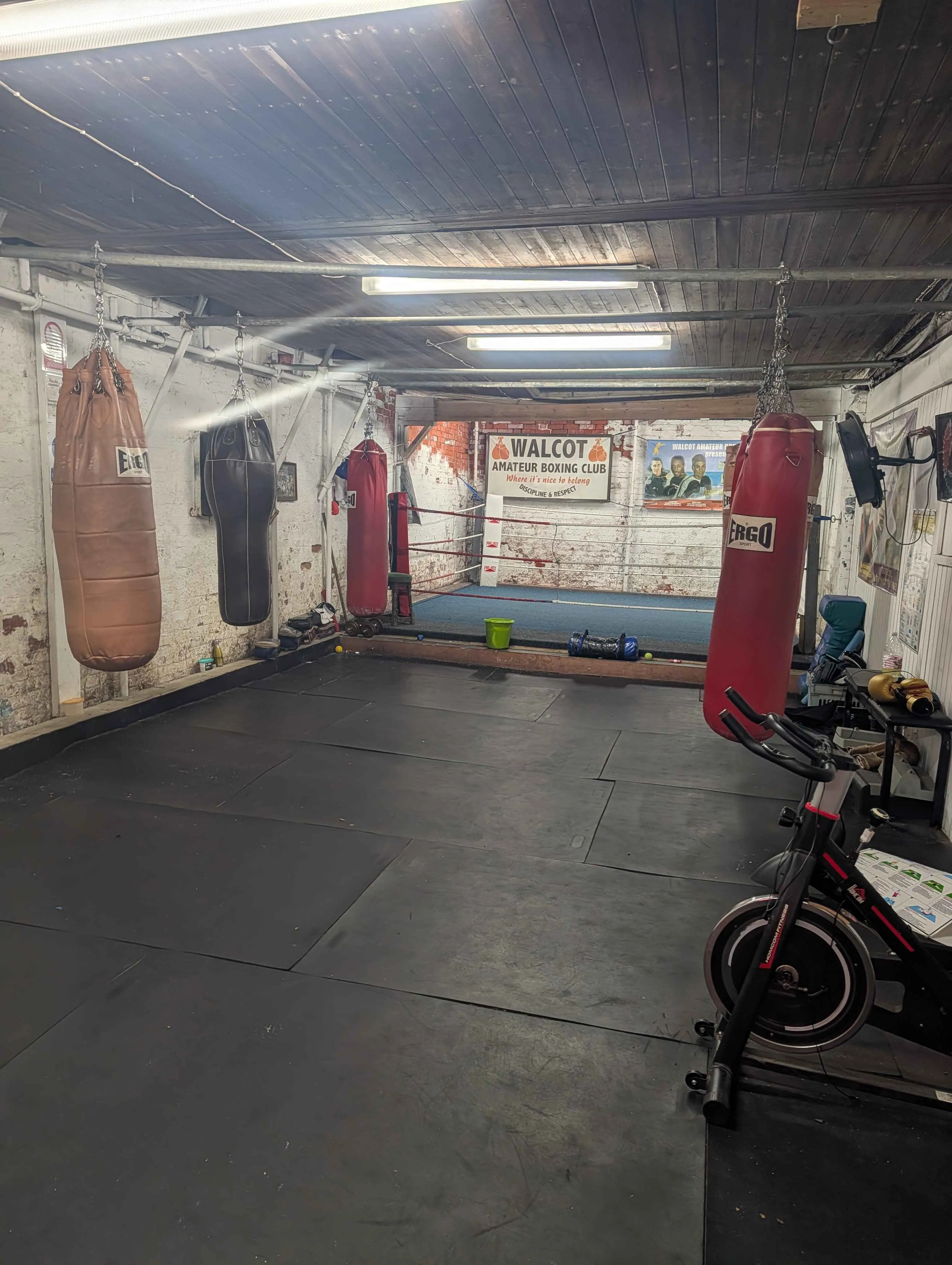 Main training room at Walcot Amateur Boxing Club